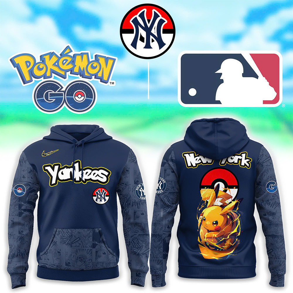 New York Yankees x Pokemon Go Pikachu Hoodie Cool