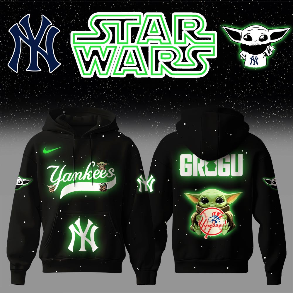 New York Yankees x Stars Wars Baby Yoda Game Night Hoodie