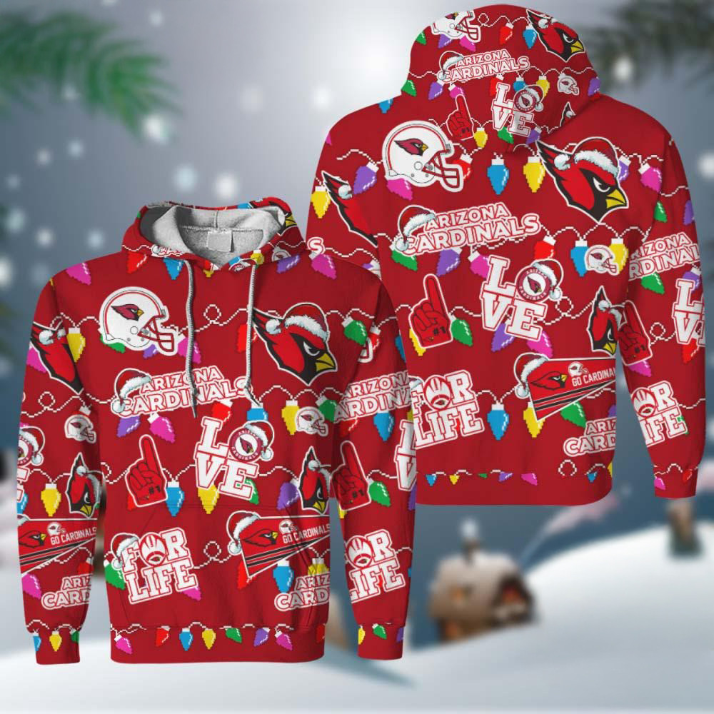 NFL Arizona Cardinals Love For Life Football Team Merry Christmas Hoodie