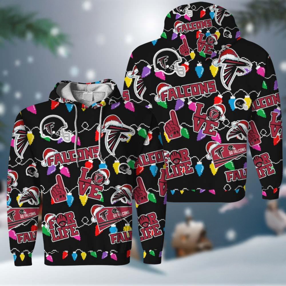 NFL Atlanta Falcons Love For Life Football Team Merry Christmas Hoodie
