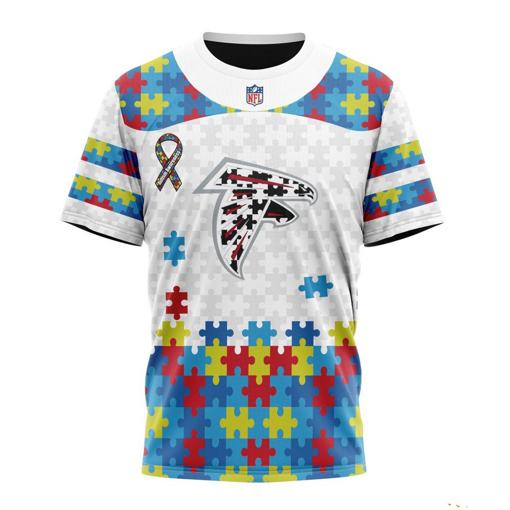 NFL Atlanta Falcons Shirt Autism Awareness Design 3D T-Shirt Gift Ideas For Football Lovers Oregontrailrvpk Shirt