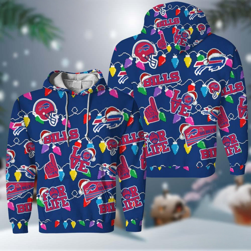 NFL Buffalo Bills Love For Life Football Team Merry Christmas Hoodie