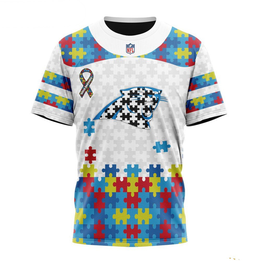 NFL Carolina Panthers Autism Awareness Design T-Shirt Unique Gifts For Football Lovers Oregontrailrvpk Shirt