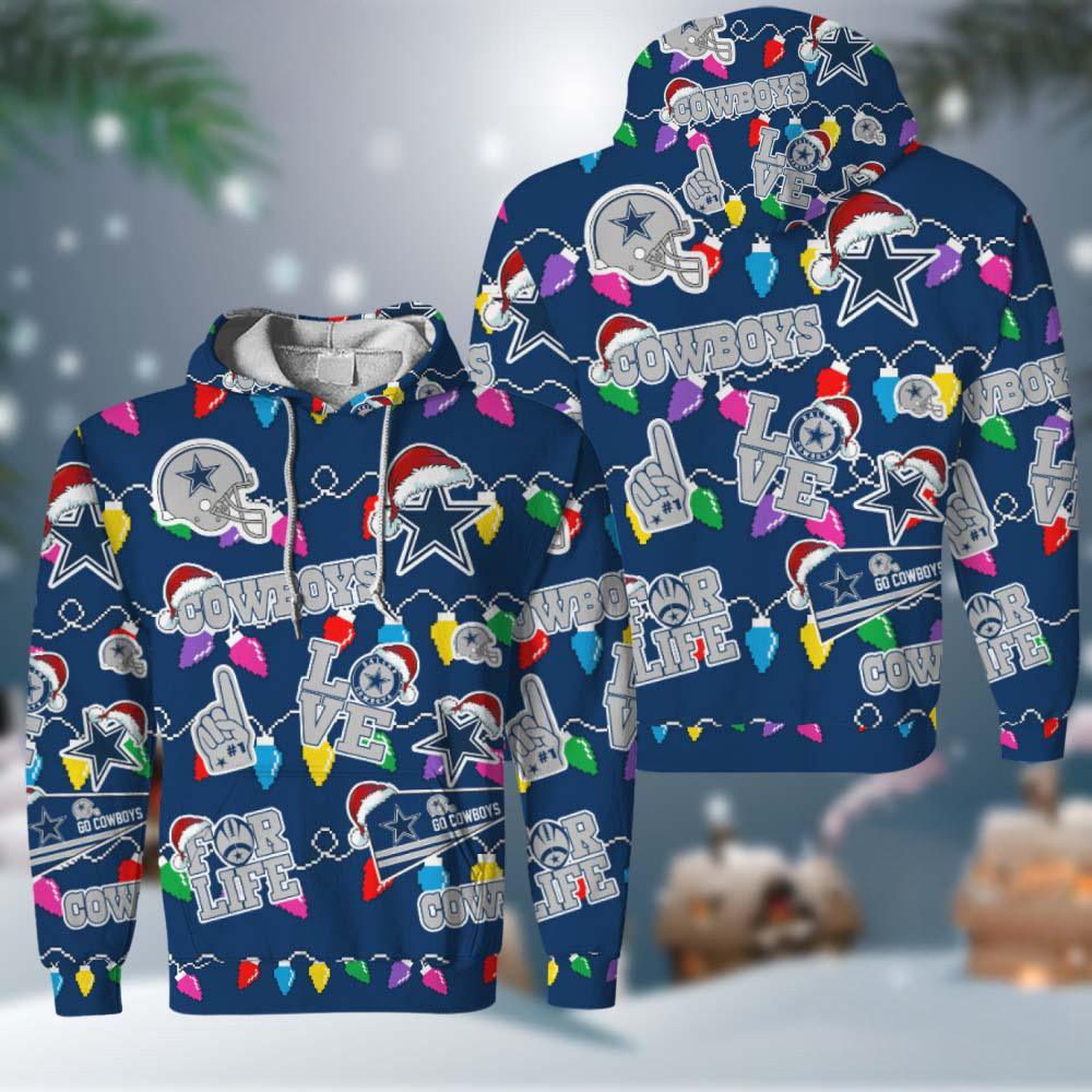 NFL Dallas Cowboys Love For Life Football Team Merry Christmas Hoodie