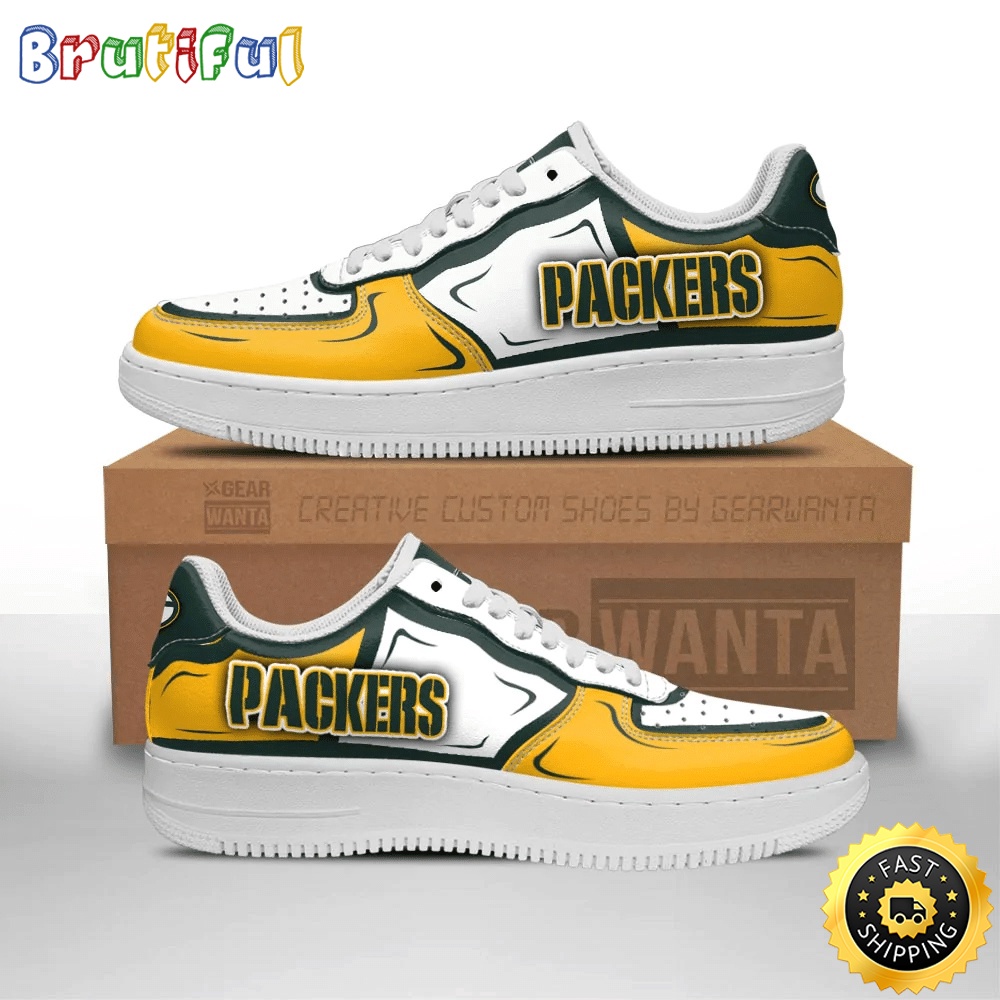 NFL Green Bay Packers Air Force 1 Shoes Football Sports Sneaker Shoes