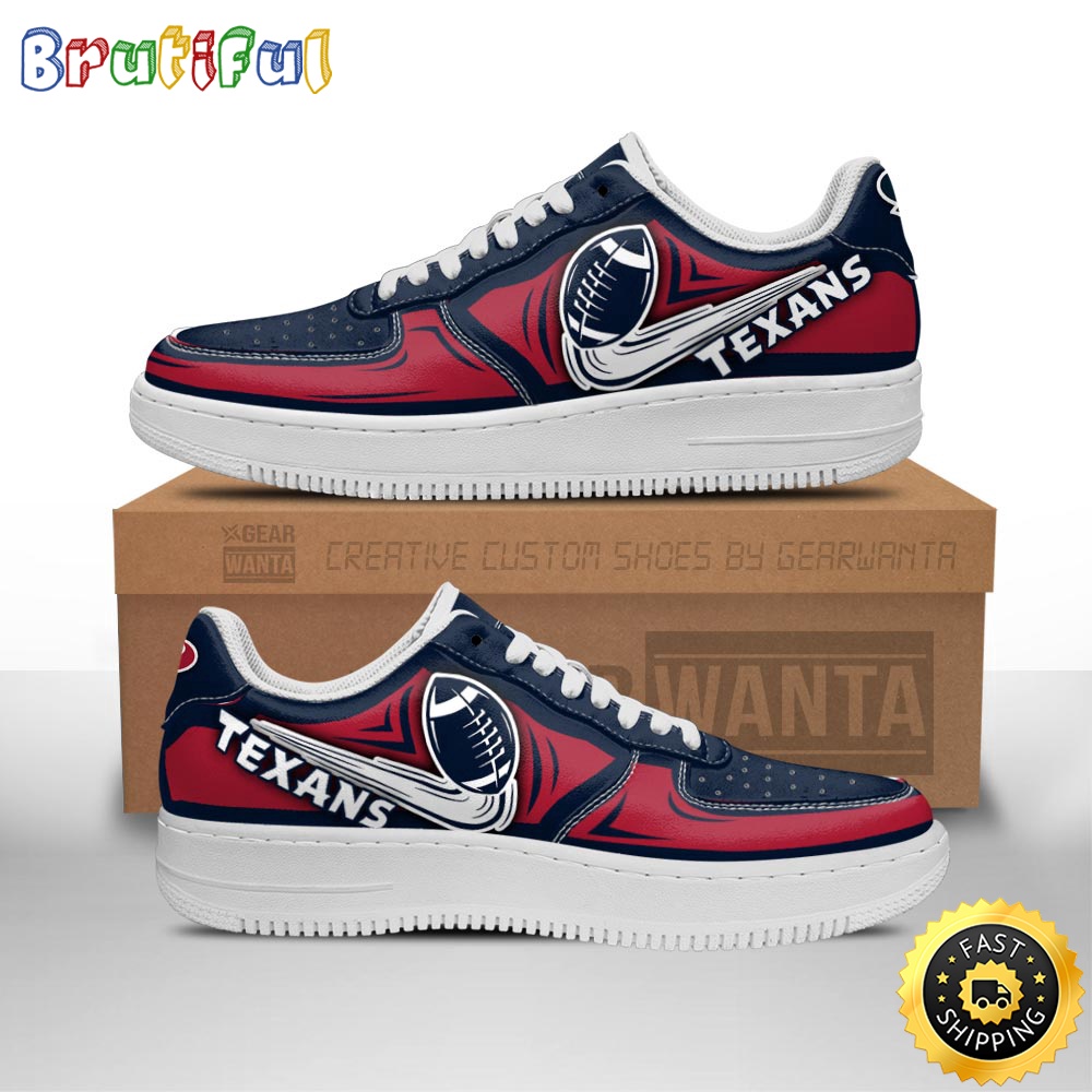 NFL Houston Texans Air Force 1 Shoes Football Sneaker Shoes