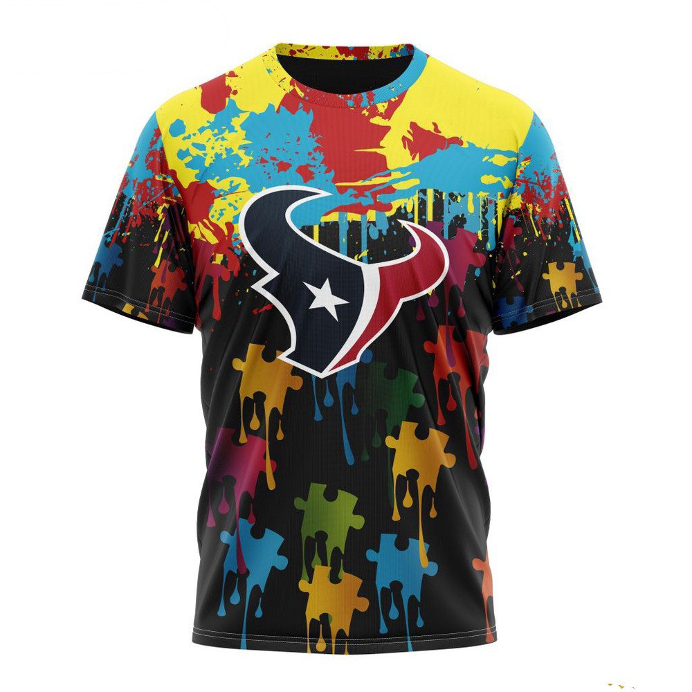 NFL Houston Texans Autism Awareness Design T-Shirt Football Related Gifts Oregontrailrvpk Shirt