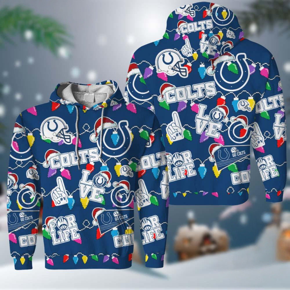 NFL Indianapolis Colts Love For Life Football Team Merry Christmas Hoodie