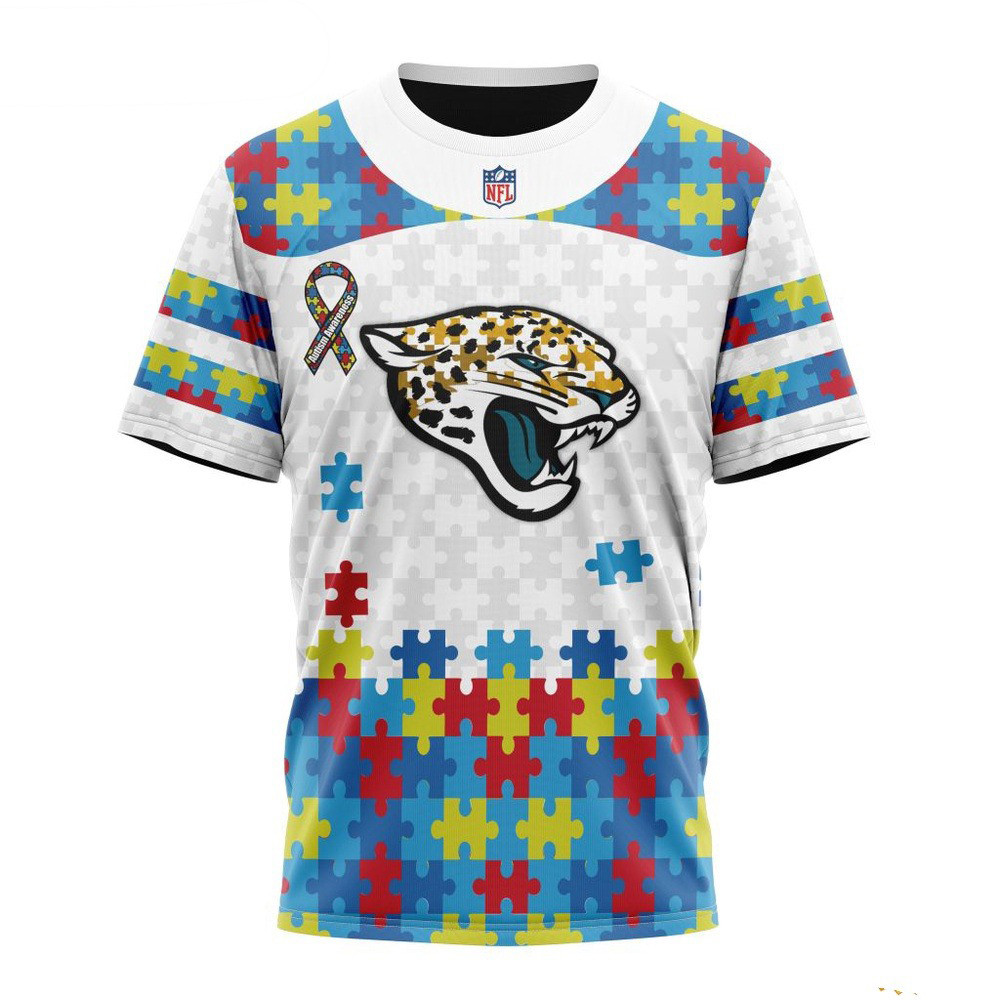 NFL Jacksonville Jaguars Autism Awareness Design 3D T-Shirt Football Themed Gifts Oregontrailrvpk Shirt