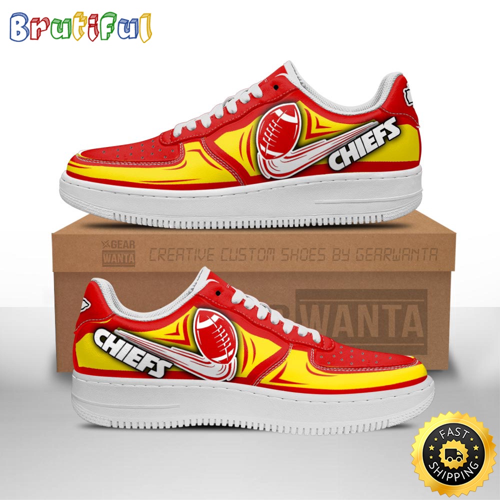 NFL Kansas City Chiefs Air Force 1 Shoes Football Sneaker Shoes