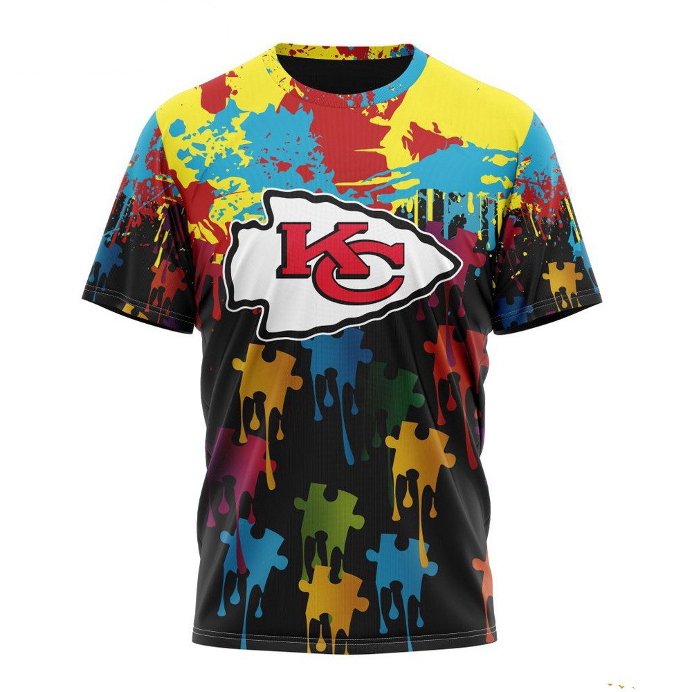 NFL Kansas City Chiefs Autism Awareness Design T-Shirt Presents For Football Lovers Oregontrailrvpk Shirt
