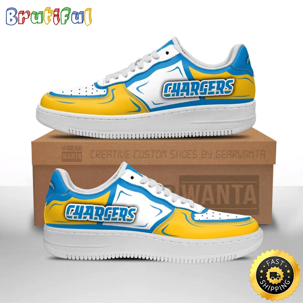 NFL Los Angeles Chargers Air Force 1 Shoes Football Sports Sneaker Shoes