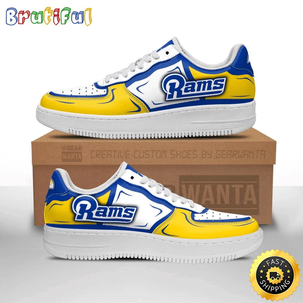 NFL Los Angeles Rams Air Force 1 Shoes Football Sports Sneaker Shoes