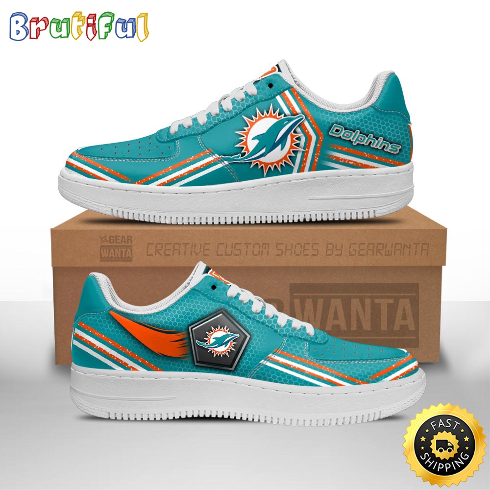 NFL Miami Dolphins Air Force 1 Shoes Air Sneakers For Fans