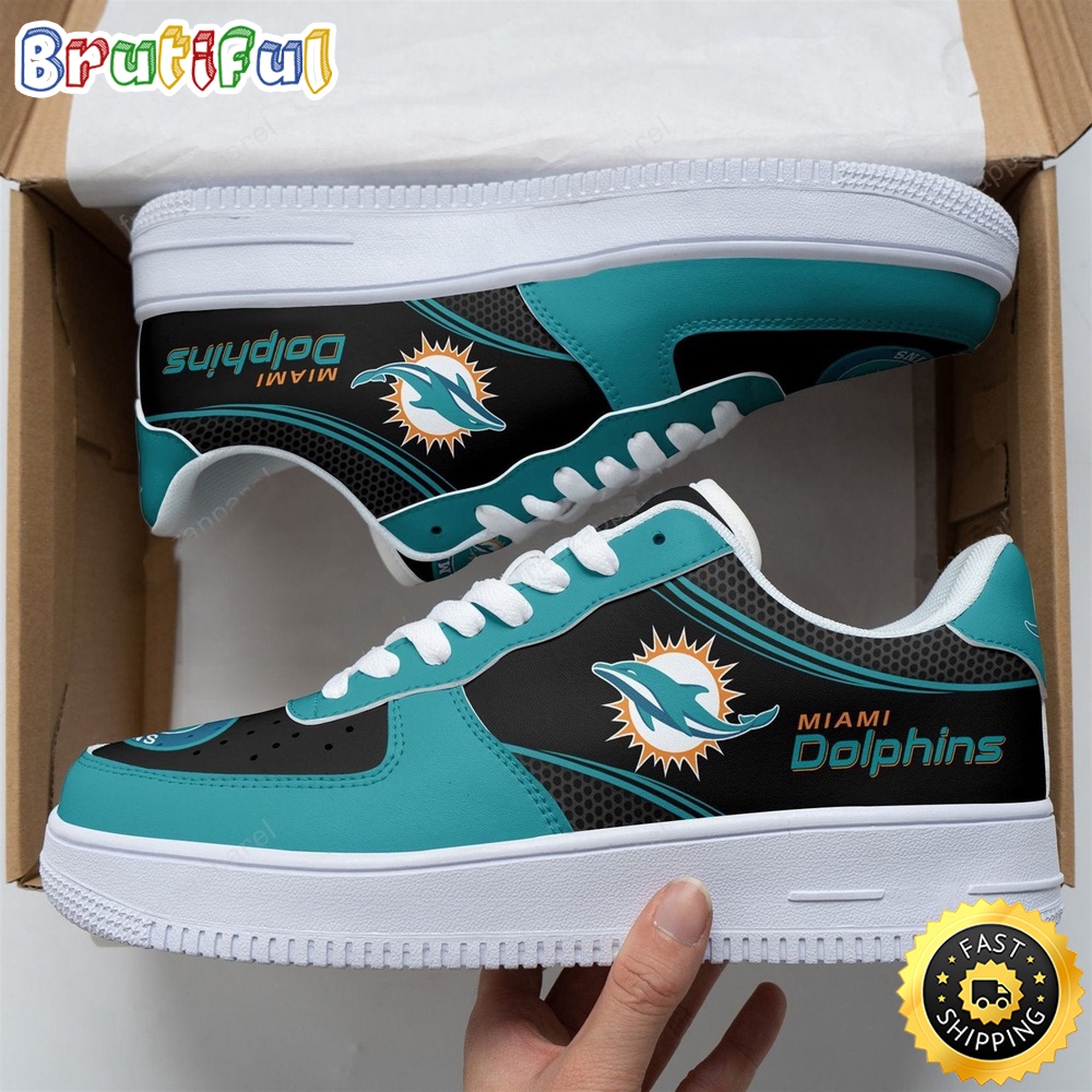 NFL Miami Dolphins Air Force 1 Shoes Team Football Sports Shoes
