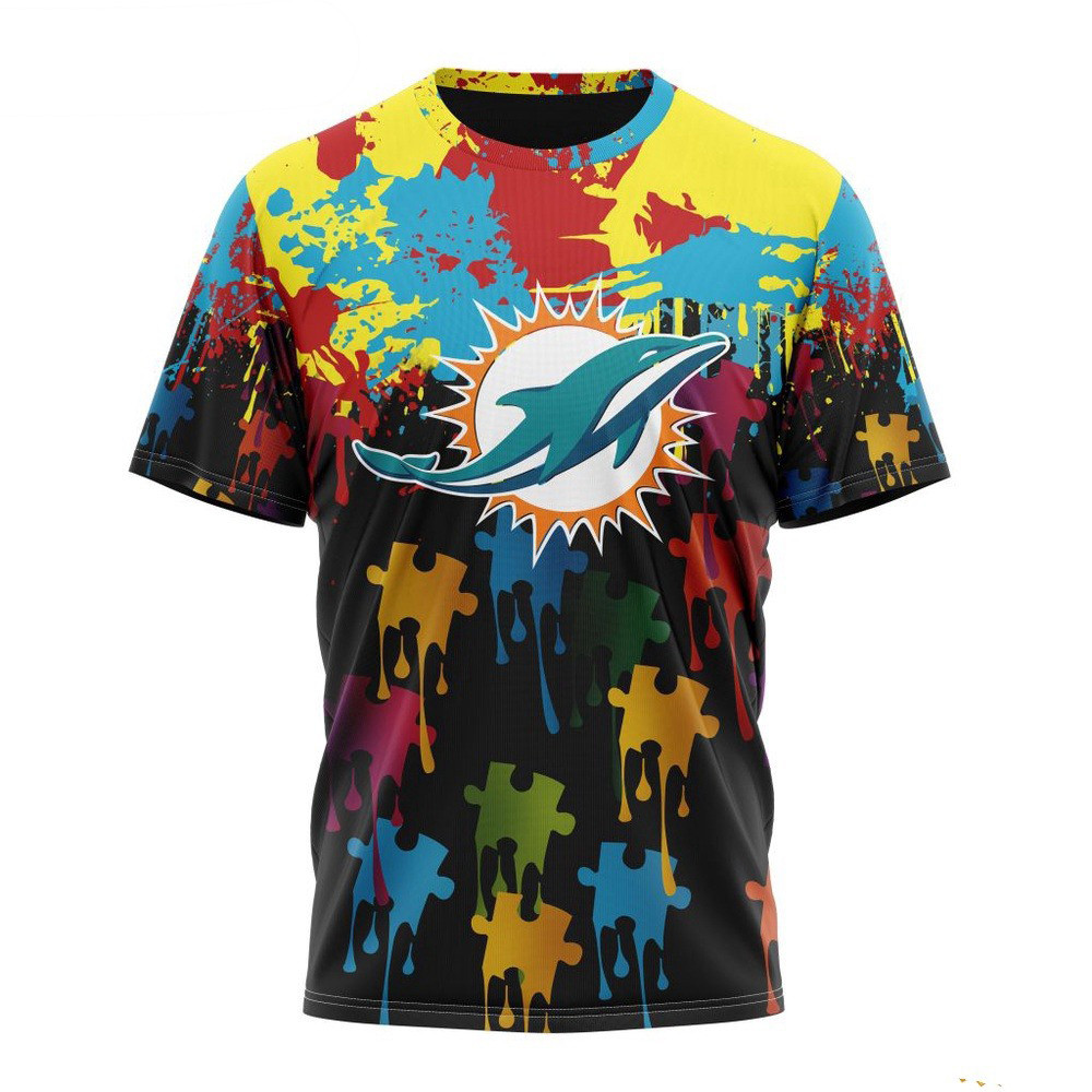 NFL Miami Dolphins Autism Awareness Design T-Shirt Football Gifts Oregontrailrvpk Shirt