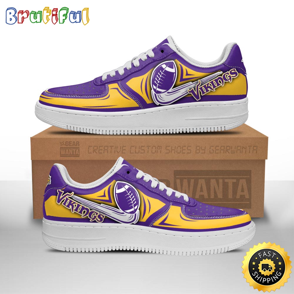 NFL Minnesota Vikings Air Force 1 Shoes Football Sneaker Shoes