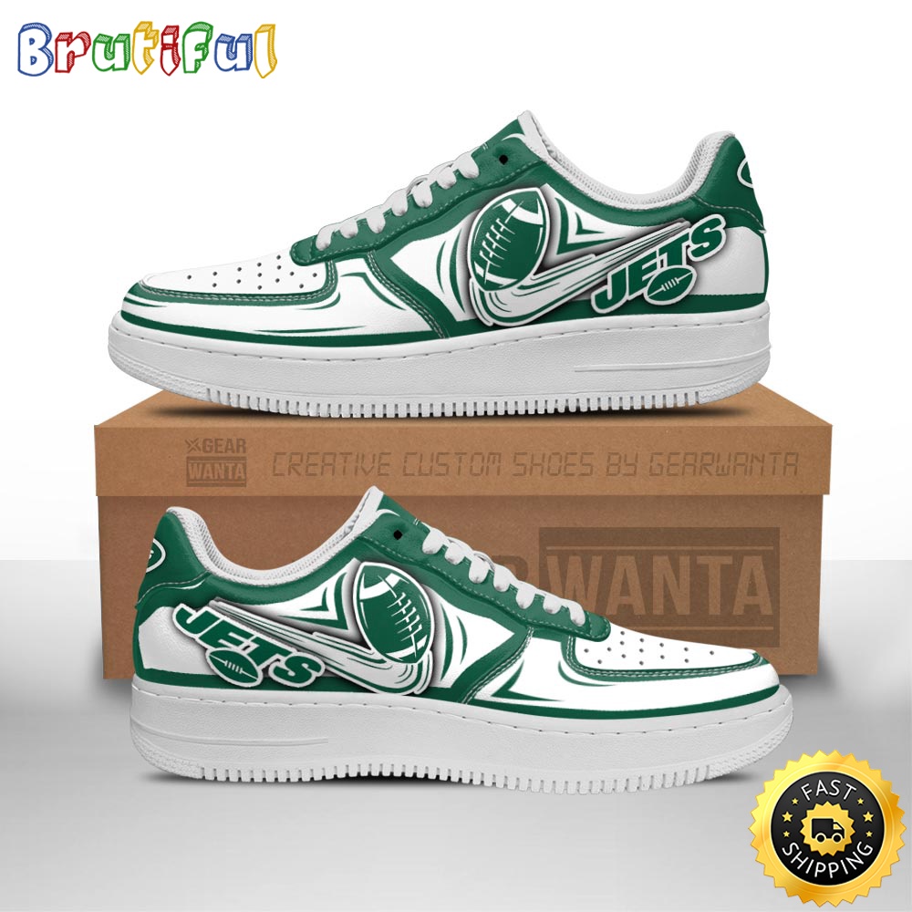 NFL New York Jets Air Force 1 Shoes Football Sneaker Shoes