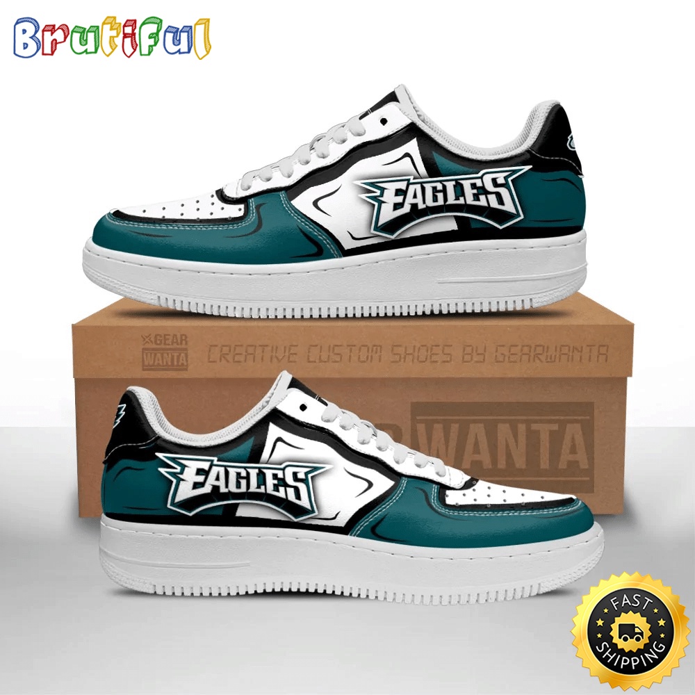 NFL Philadelphia Eagles Air Force 1 Shoes Football Sports Sneaker Shoes