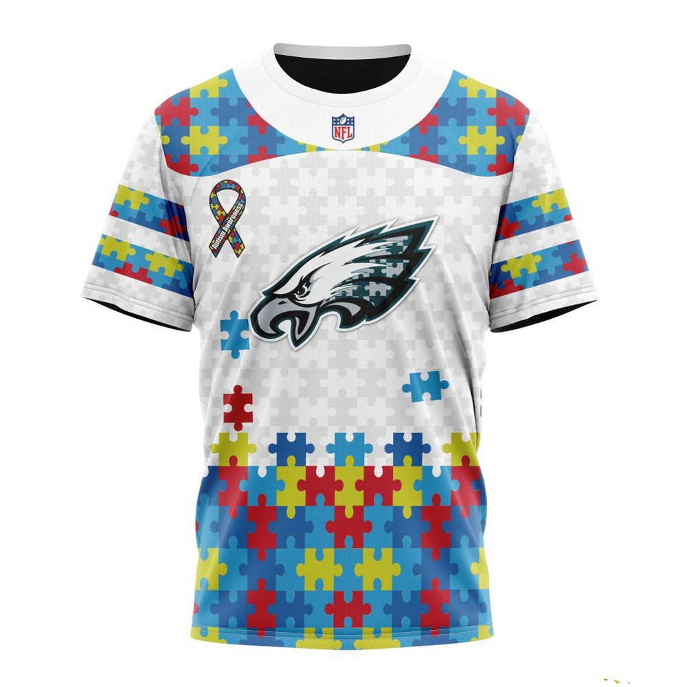 NFL Philadelphia Eagles Autism Awareness Design 3D T-Shirt Football Themed Gifts Oregontrailrvpk Shirt