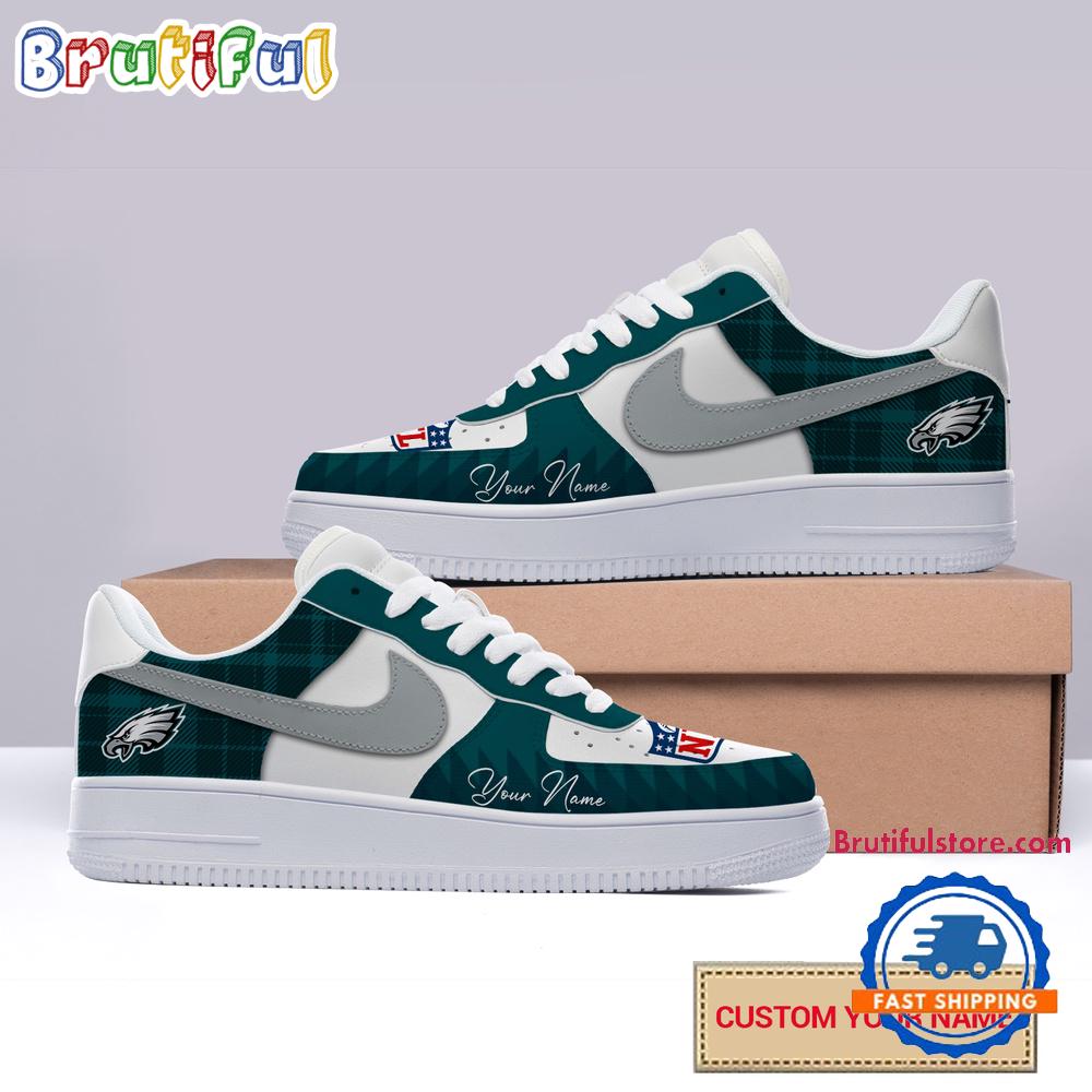 NFL Philadelphia Eagles Christmas Logo Pattern Custom Air Force 1 Shoes Sneaker