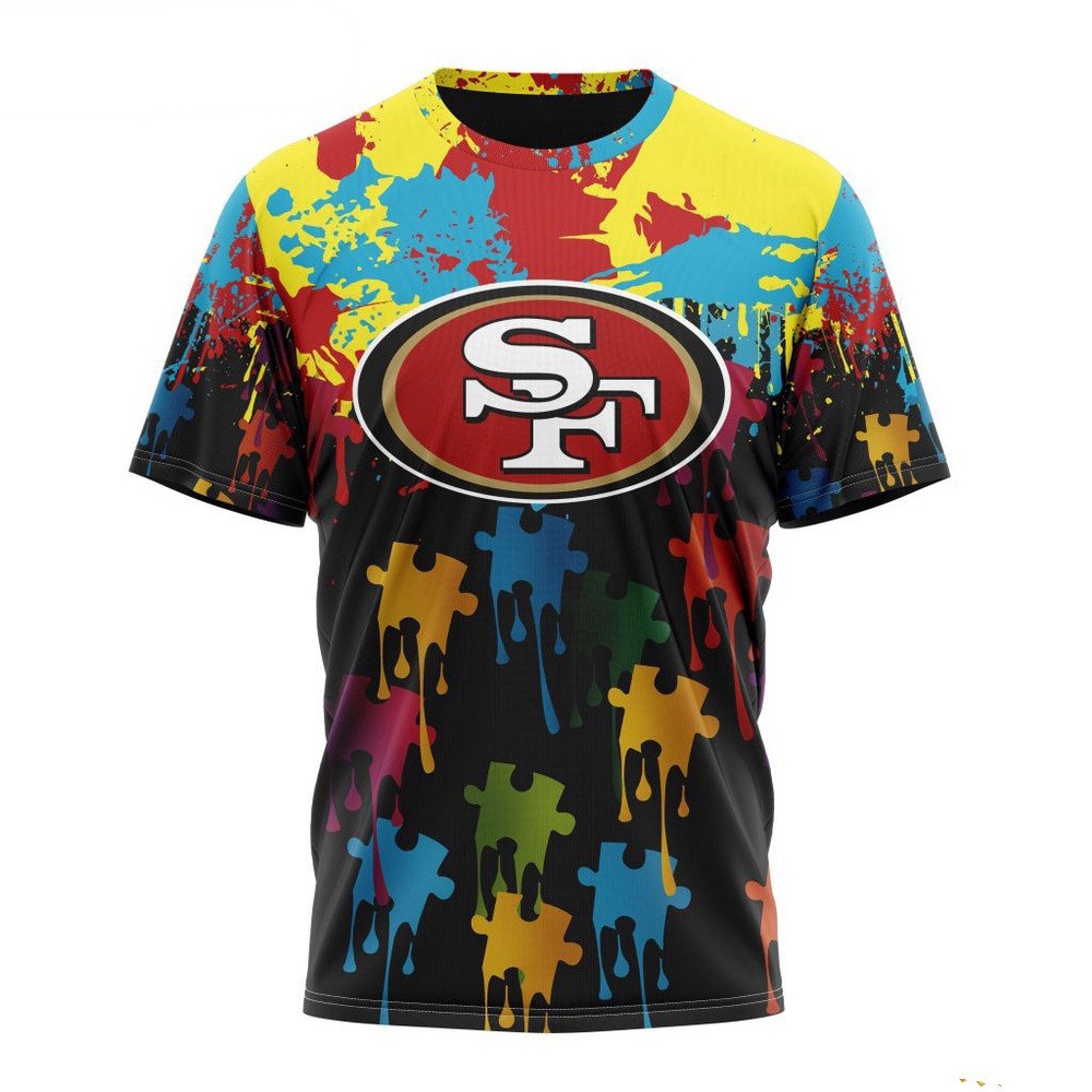 NFL San Francisco 49ers Autism Awareness T-Shirt Unique Gifts For Football Lovers Oregontrailrvpk Shirt