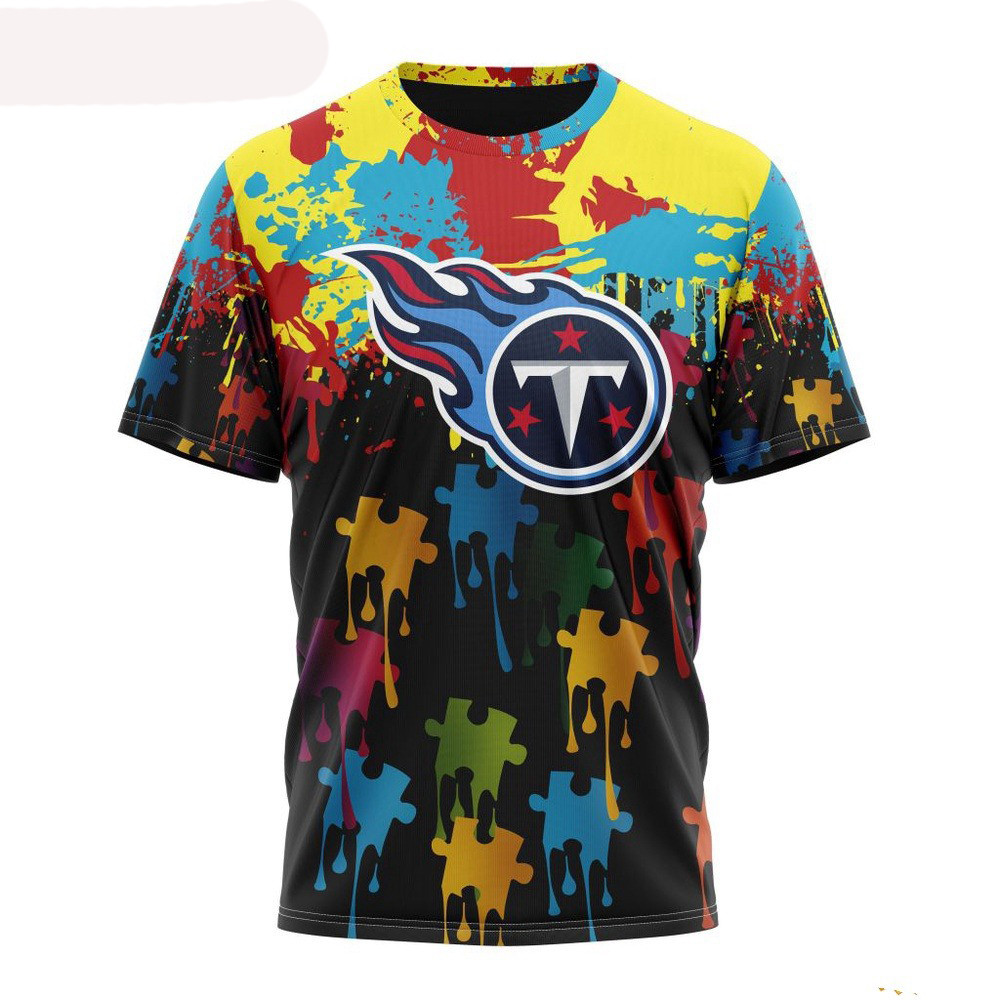 NFL Tennessee Titans Autism Awareness Design 3D T-Shirt Presents For Football Fans Oregontrailrvpk Shirt