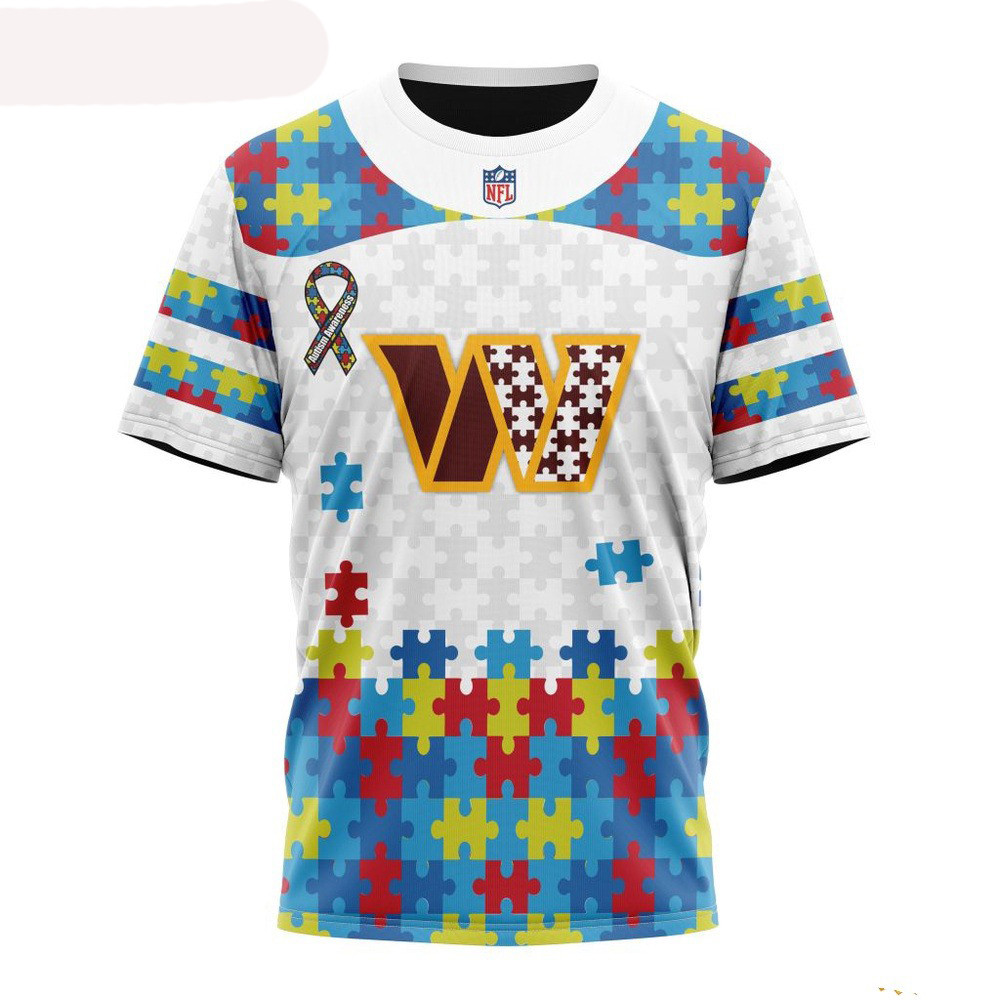 NFL Washington Commanders Autism Awareness T-Shirt Unique Gifts For Football Lovers Oregontrailrvpk Shirt