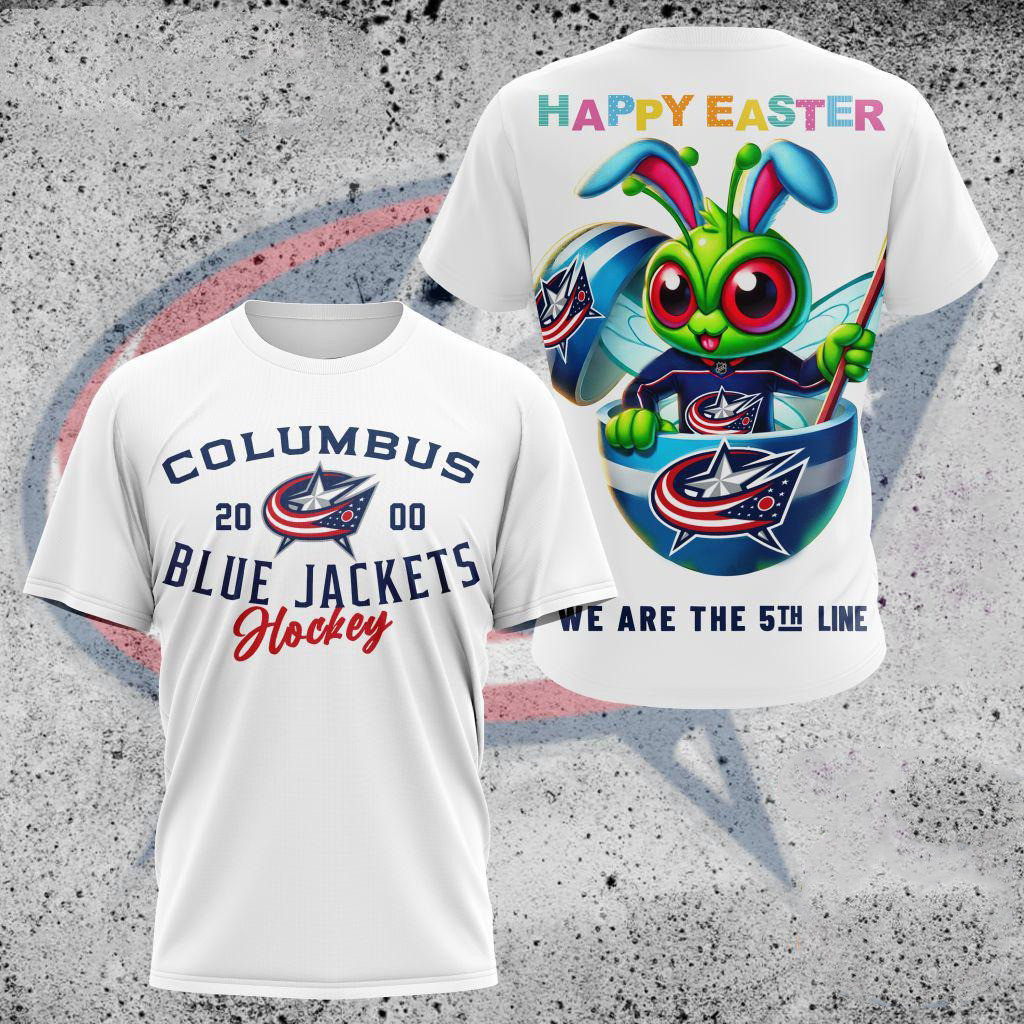 NHL Columbus Blue Jackets Hockey Team Mascot Design Happy Easter Day Shirt Ice Hockey Oregontrailrvpk Shirt