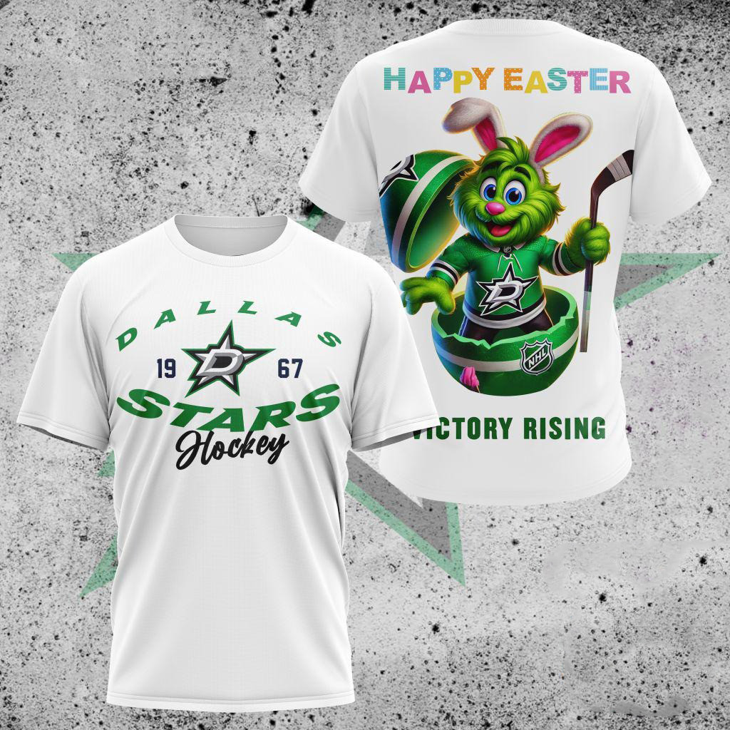 NHL Dallas Stars Hockey Team Mascot Design Happy Easter Day T-Shirt Great Gifts For Hockey Fans Oregontrailrvpk Shirt
