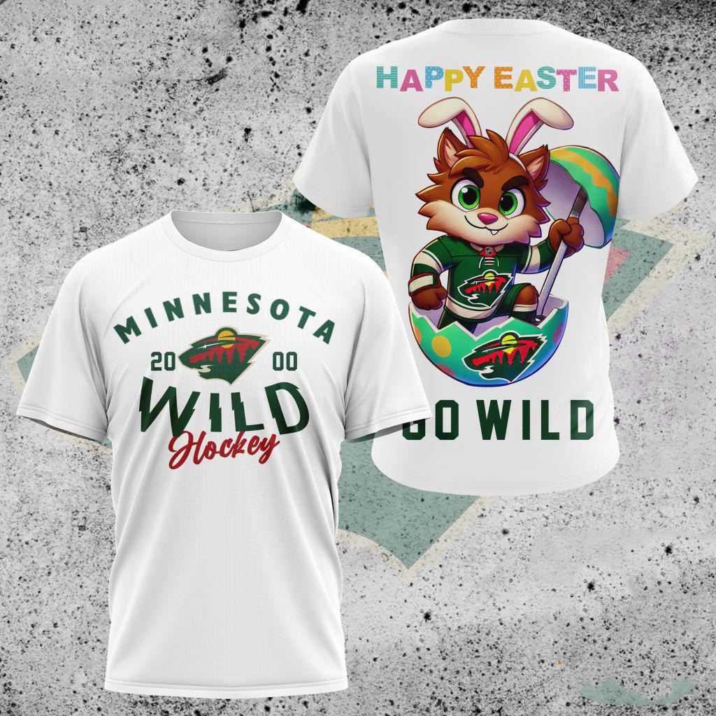 NHL Minnesota Wild Hockey Team Mascot Design Happy Easter Day Shirt Gift Ideas For Hockey Lovers Oregontrailrvpk Shirt