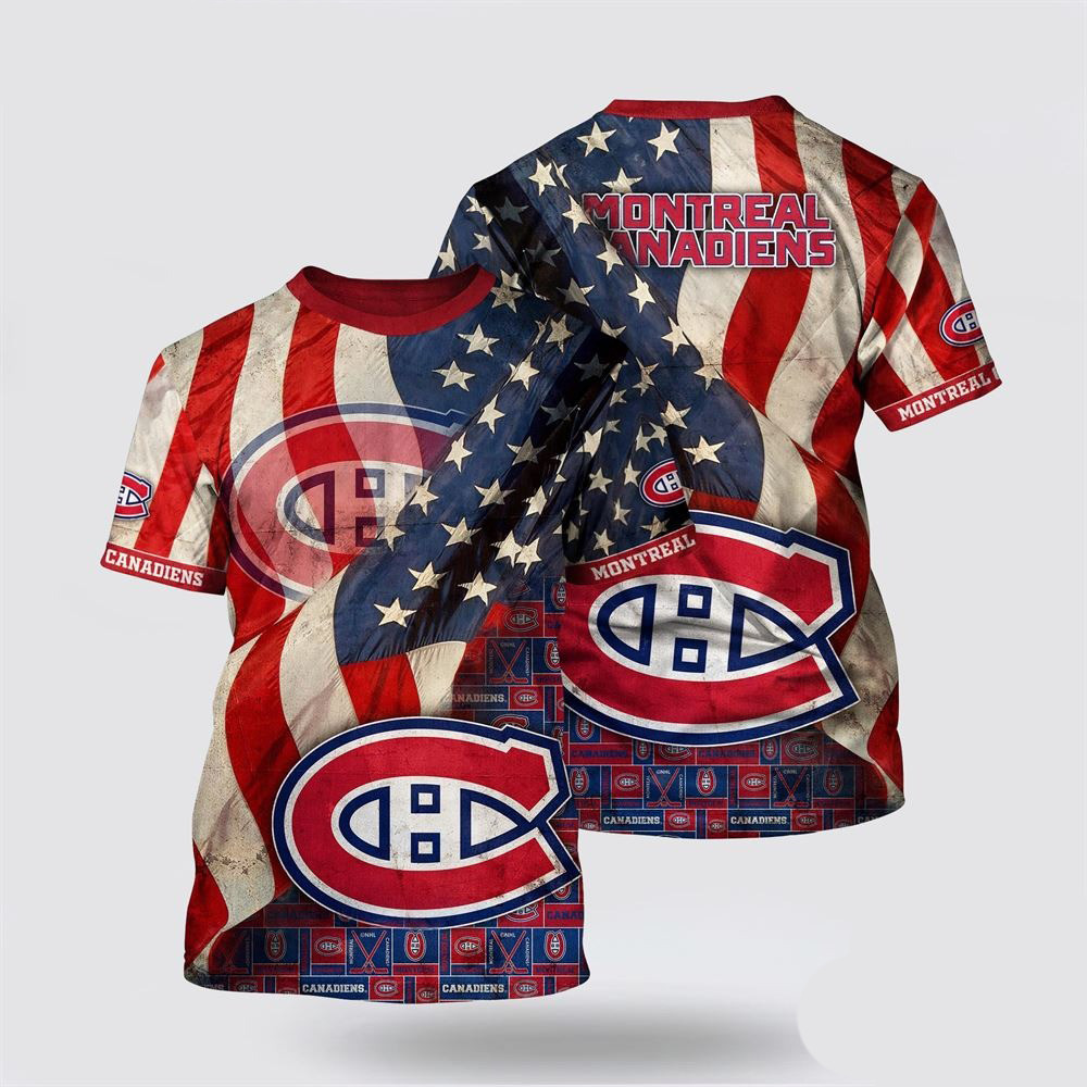 NHL Montreal Canadiens American Flag Pattern Summer Shirt Gifts For Hockey Enthusiasts Oregontrailrvpk Shirt
