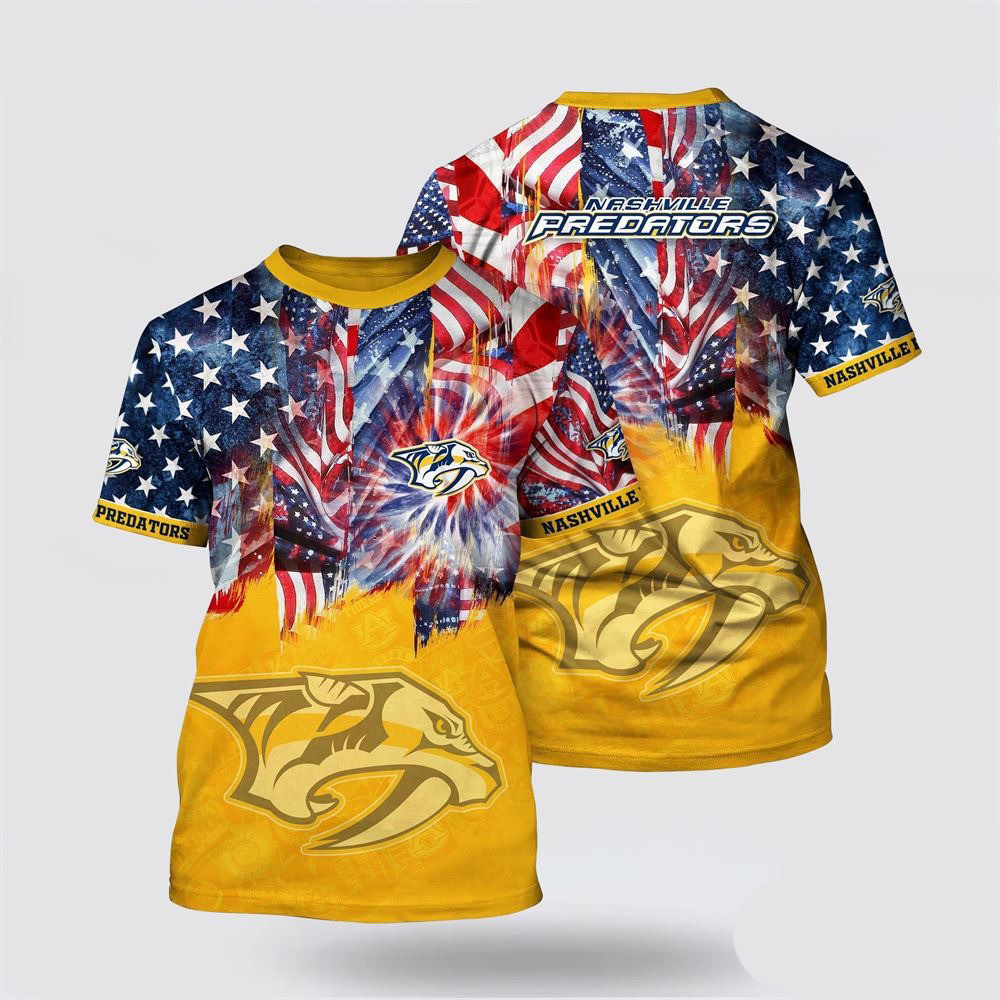 NHL Nashville Predators Independence Day Pattern Summer Shirt Presents For Hockey Lovers Oregontrailrvpk Shirt