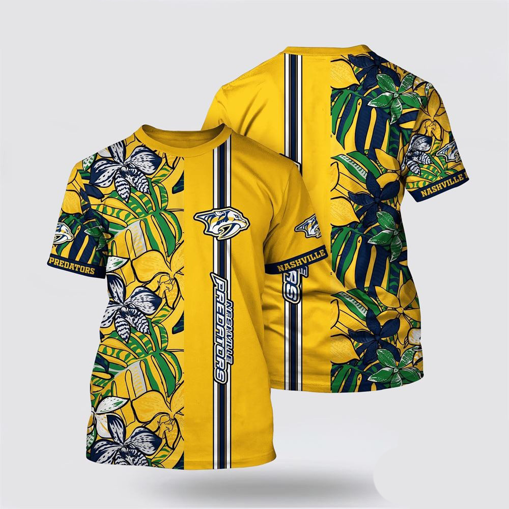 NHL Nashville Predators Tropical Forest Floral Pattern Summer Shirt Gifts For Hockey Fan Oregontrailrvpk Shirt
