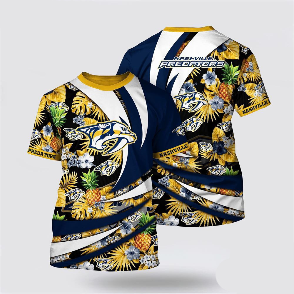 NHL Nashville Predators Tropical Pineapple Summer Shirt Ice Hockey Oregontrailrvpk Shirt