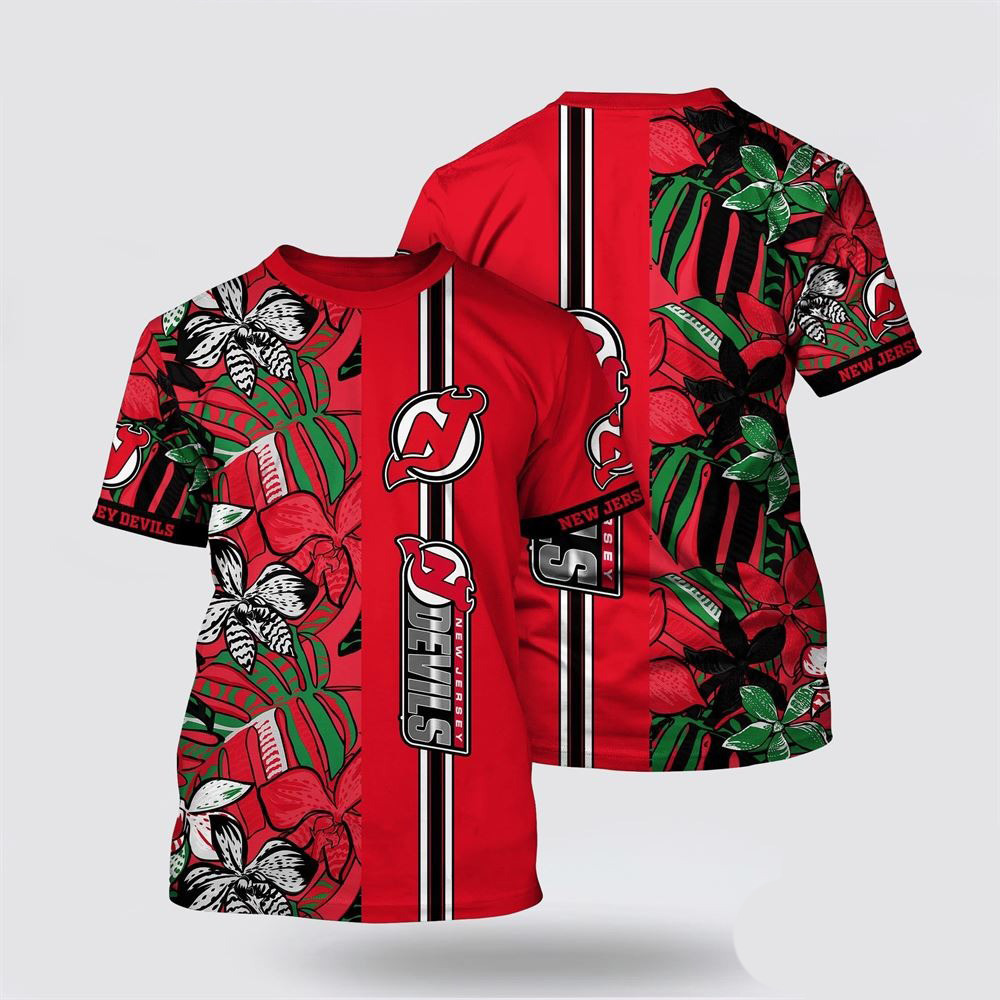 NHL New Jersey Devils Tropical Forest Floral Pattern Summer Shirt Good Gifts For Hockey Fans Oregontrailrvpk Shirt