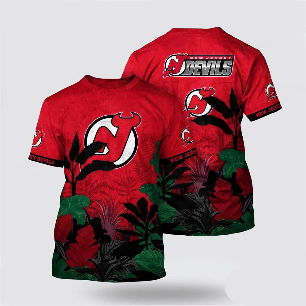 NHL New Jersey Devils Tropical Forest Motif Car Traveling Summer Shirt Gifts For Hockey Fan Oregontrailrvpk Shirt
