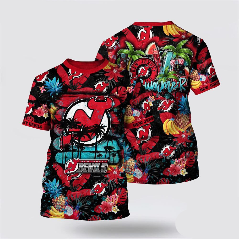 NHL New Jersey Devils Tropical Fruits Summer Shirt Birthday Gifts For Hockey Fans Oregontrailrvpk Shirt