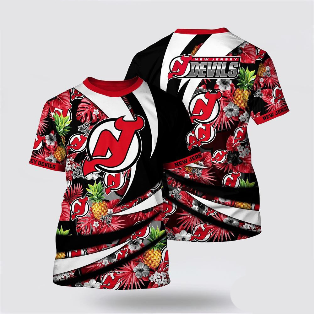 NHL New Jersey Devils Tropical Pineapple Summer Shirt Gifts For Hockey Enthusiasts Oregontrailrvpk Shirt