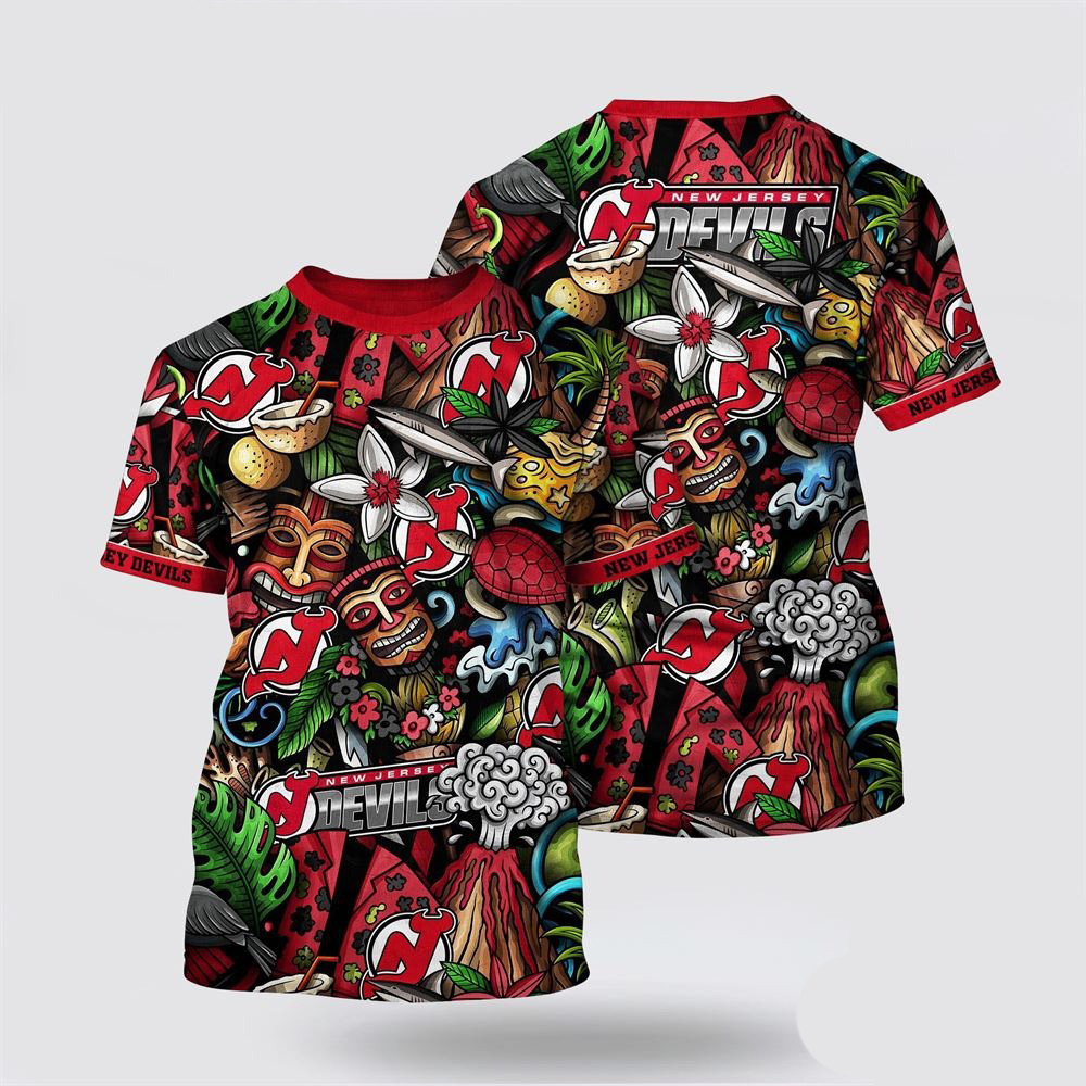 NHL New Jersey Devils Tropical Tiki Pattern Summer Shirt Unique Gifts For Hockey Lovers Oregontrailrvpk Shirt