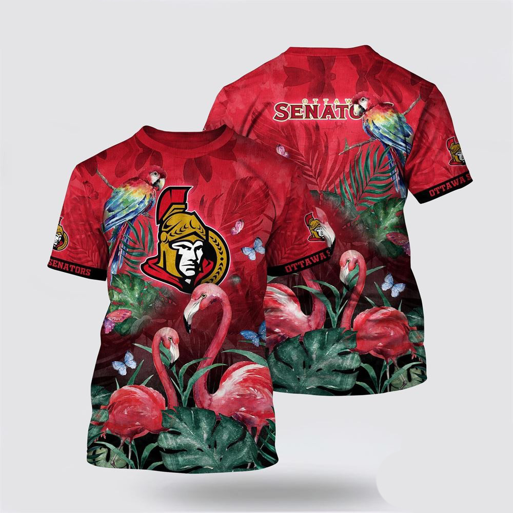 NHL New York Islanders Parrot And Flamingo Motifs Summer T-Shirt For Hockey Fan Oregontrailrvpk Shirt