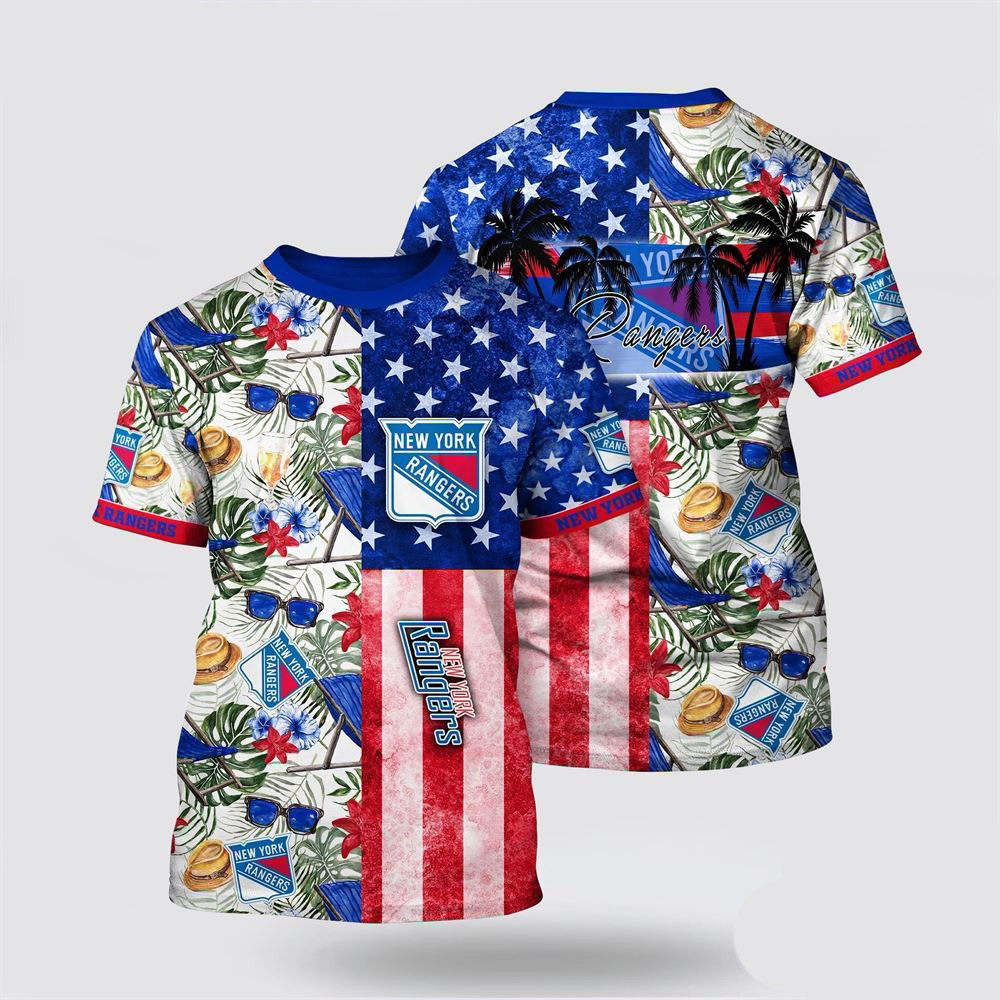 NHL New York Islanders Tropical Hat And Glasses Pattern Summer T-Shirt Ice Hockey Oregontrailrvpk Shirt