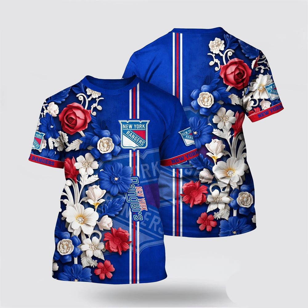 NHL New York Islanders Tropical Hepatica Floral Pattern Summer T-Shirt For NHL Fans Oregontrailrvpk Shirt