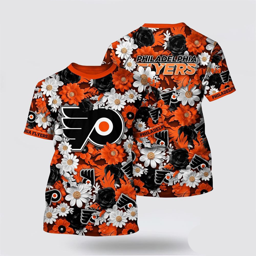 NHL Philadelphia Flyers Tropical Begonia Flower Pattern Summer Shirt Cool Gifts For Hockey Fans Oregontrailrvpk Shirt