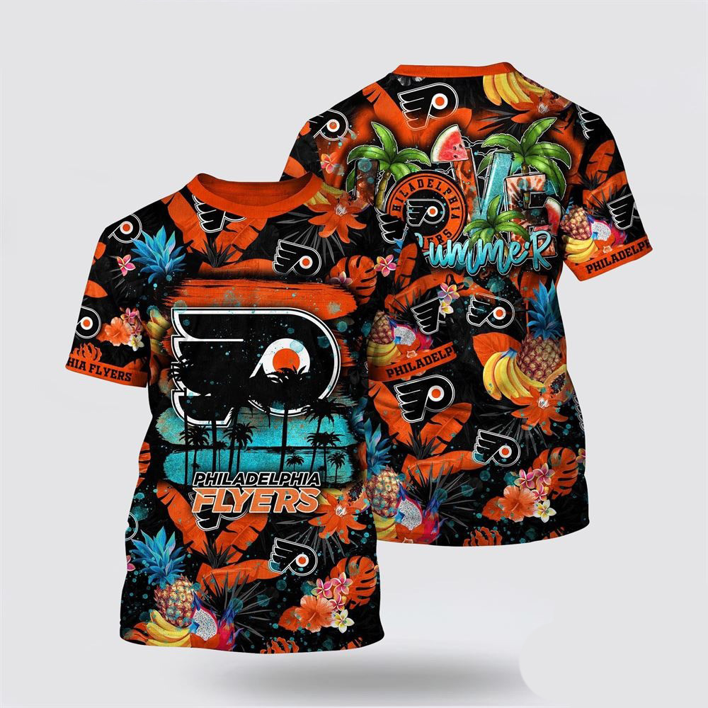 NHL Philadelphia Flyers Tropical Fruits Summer T-Shirt Good Gifts For Hockey Fans Oregontrailrvpk Shirt