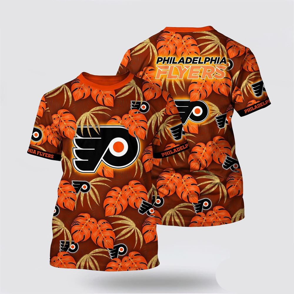 NHL Philadelphia Flyers Tropical Motifs Summer T-Shirt NHL Oregontrailrvpk Shirt