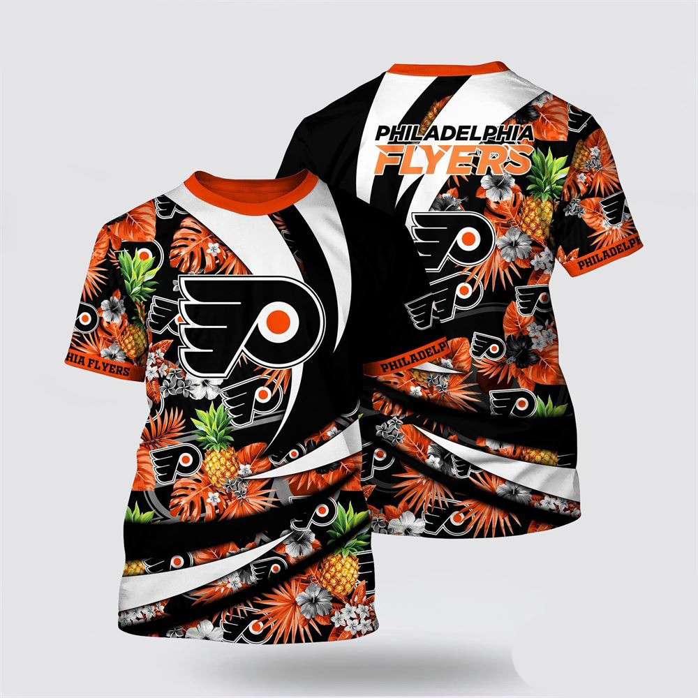 NHL Philadelphia Flyers Tropical Pineapple Summer T-Shirt For Ice Hockey Fans Oregontrailrvpk Shirt