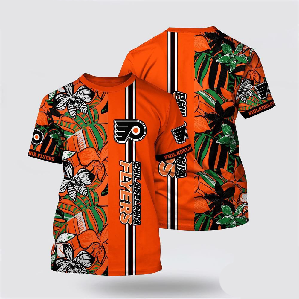 NHL Philadelphia Flyers Tropical Tropical Forest Floral Pattern Summer T-Shirt Oregontrailrvpk Shirt