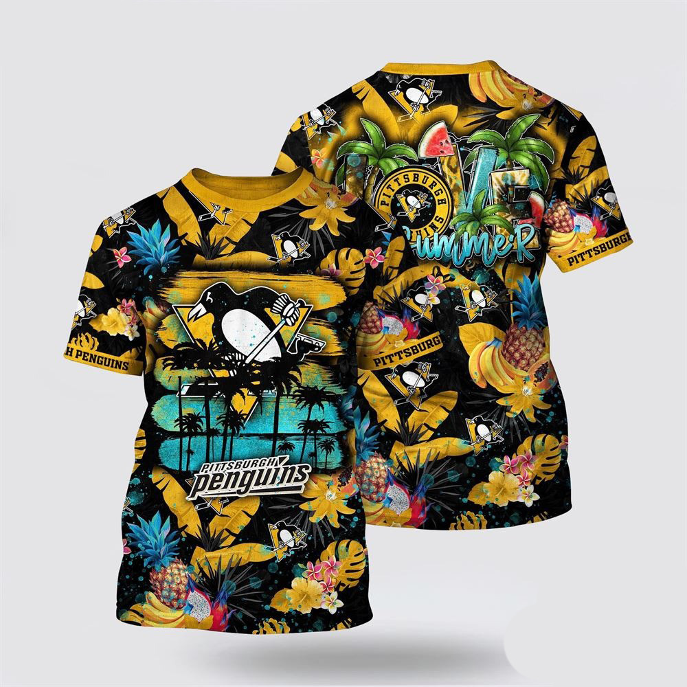NHL Pittsburgh Penguins Tropical Fruits Summer T-Shirt Best Gifts For Hockey Fans Oregontrailrvpk Shirt