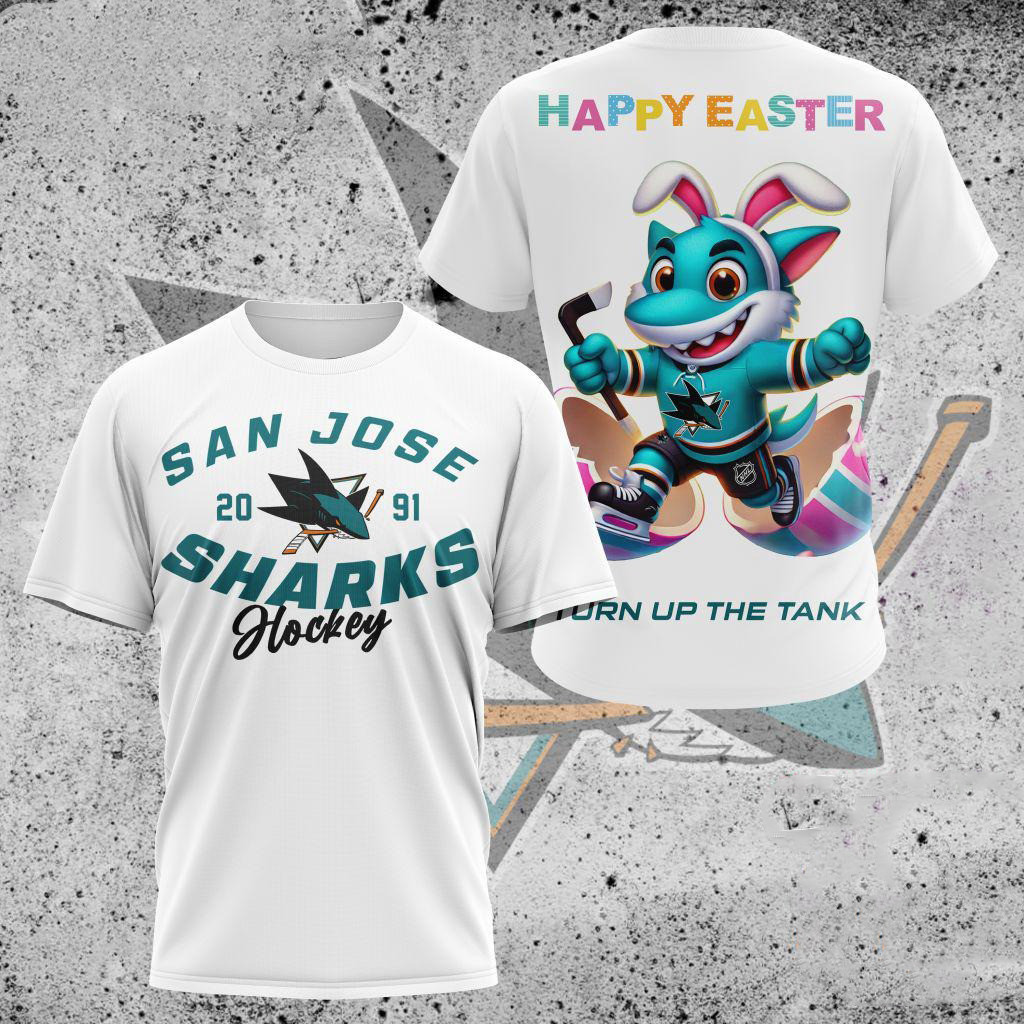 NHL San Jose Sharks Hockey Team Mascot Design Happy Easter Day Shirt Great Gifts For Hockey Fans Oregontrailrvpk Shirt
